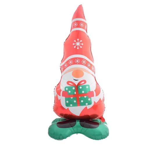 Wizardi 58" Christmas Gnome Standing Foil Balloon Decoration